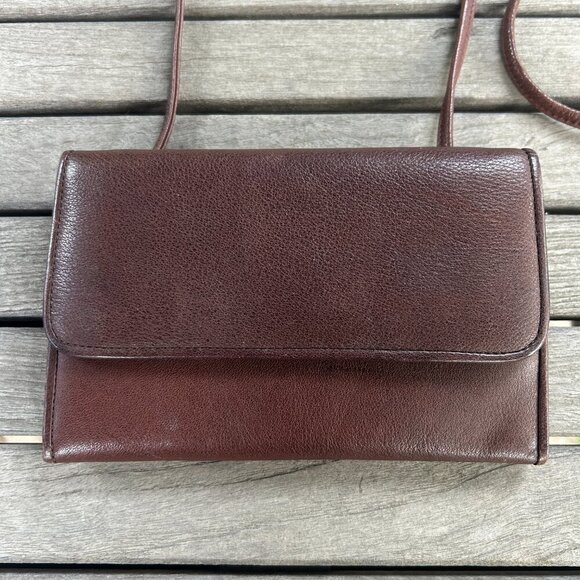 Boulder Ridge Brown Leather Folding Crossbody Bag Wallet - Picture 7 of 9